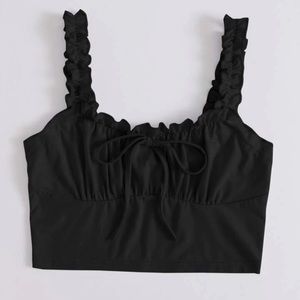 Black Bust Bustier Tie Top